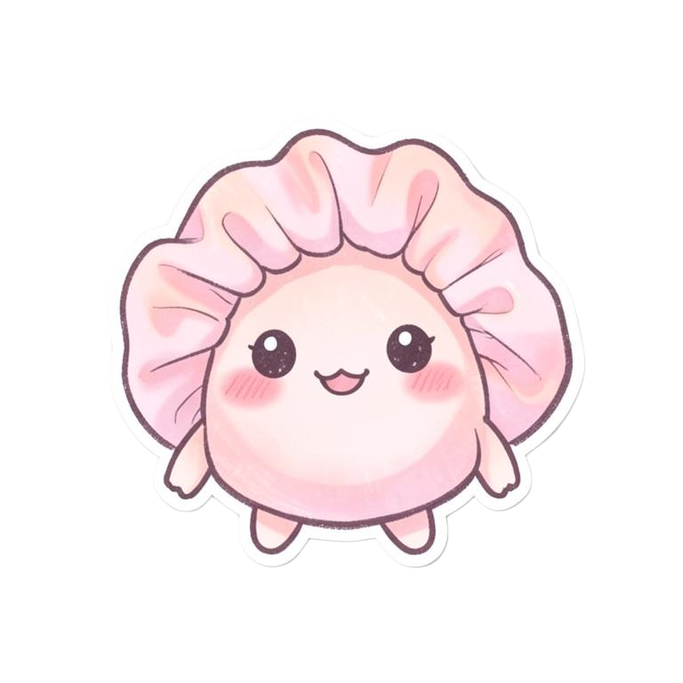 Scrunchies.co.in mascot, a smiling pink scrunchie